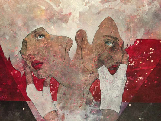 Doppelportrait von 2 Frauen mit handschuhen