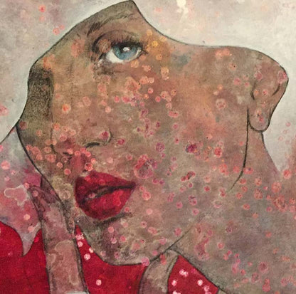 Doppelportrait von 2 Frauen mit handschuhen, detailansicht