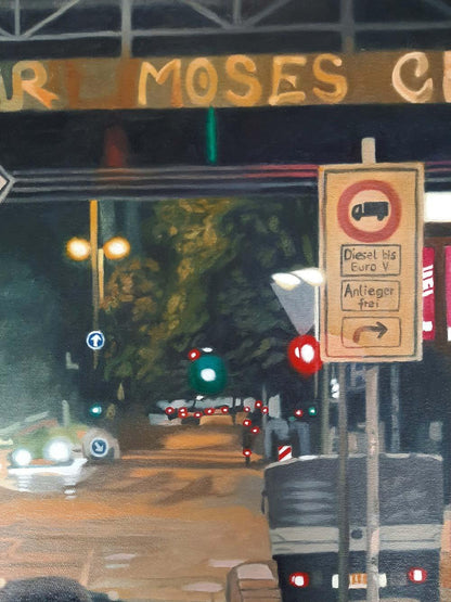 Ölgemälde, U-Bahn Brücke in Hamburg, 100 x 100 cm, details struktu, Ulla Kutter, Kunst-Direkt.de