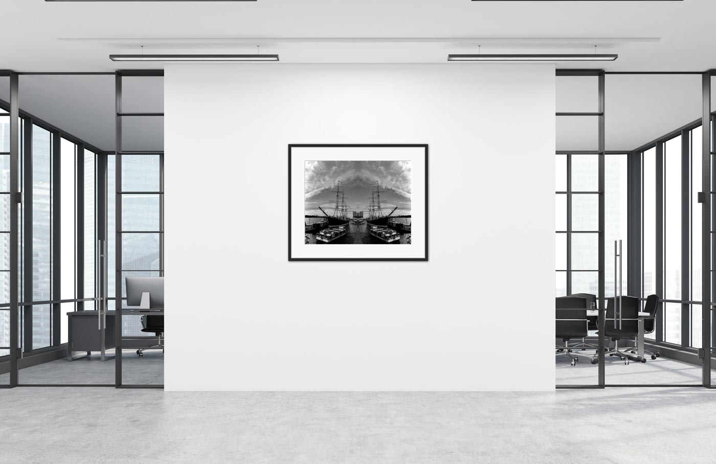 Doppelsicht - Architektur Fotografie - Kunstdruck auf Leinwand, an wand hängend