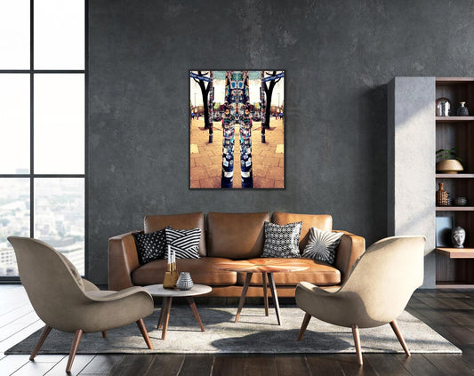 Enger Durchgang - Architektur Fotografie - Kunstdruck auf Leinwand, an Wand hängend