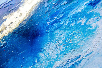 Goldener Fluss 1 - Abstrakte Kunst in Gold - Acrylgemöälde auf Leinwand, detailnsicht