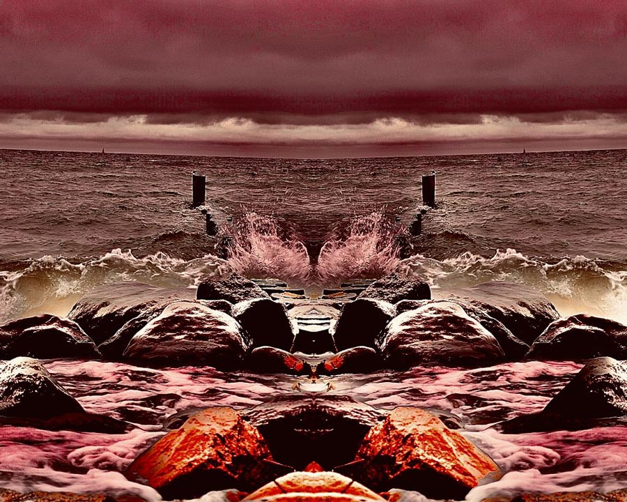 Ostsee in Flammen - Sonnenuntergang Ostsee - Fotografie Kunstdruck