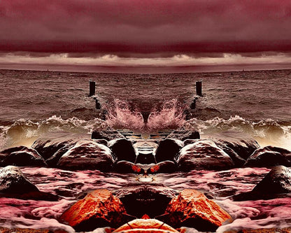 Ostsee in Flammen - Sonnenuntergang Ostsee - Fotografie Kunstdruck