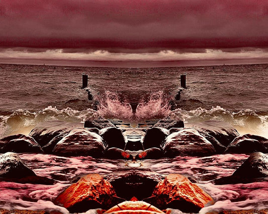 Ostsee in Flammen - Sonnenuntergang Ostsee - Fotografie Kunstdruck