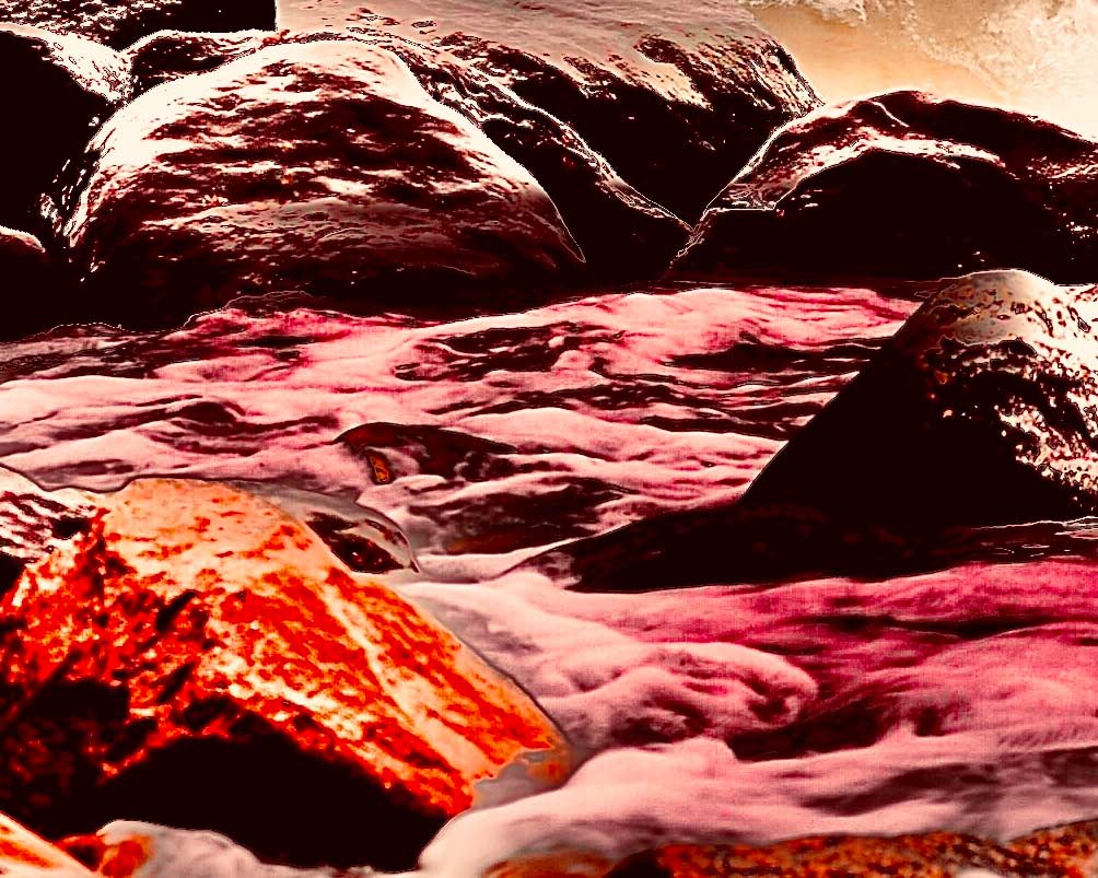 Ostsee in Flammen - Sonnenuntergang Ostsee - Fotografie Kunstdruck, details