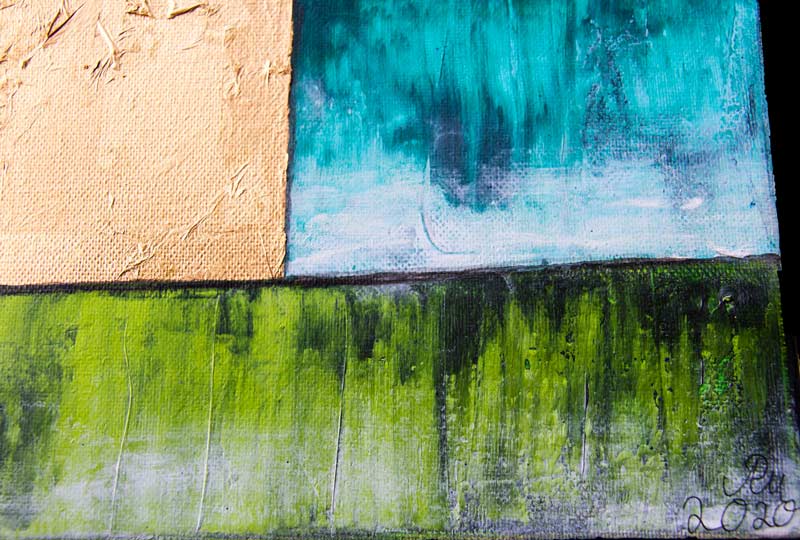 Common City 6 - Abstrakte Stadtansicht - Kunstdruck auf Leinwand, detailansicht