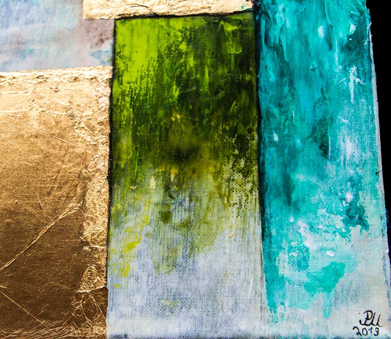 Common City A - Abstrakte Stadtansicht - Acrylgemälde auf Leinwand, detailansicht