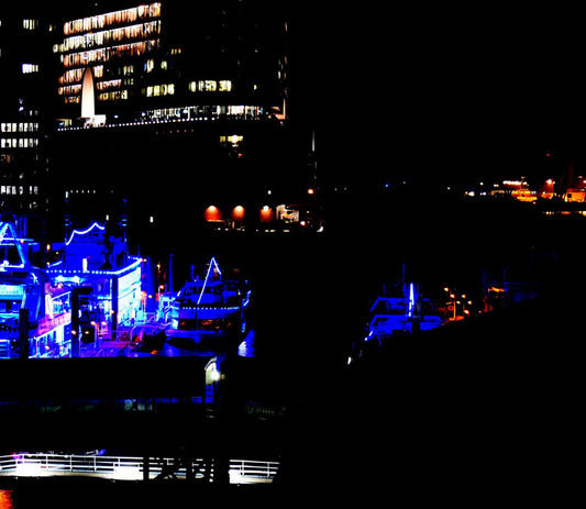 Detailaufnahme der Landungsbrücken von Allain L.L.Marie, Fineart Druck auf gebürsteten Aluplatten gedruckt, Detailansicht