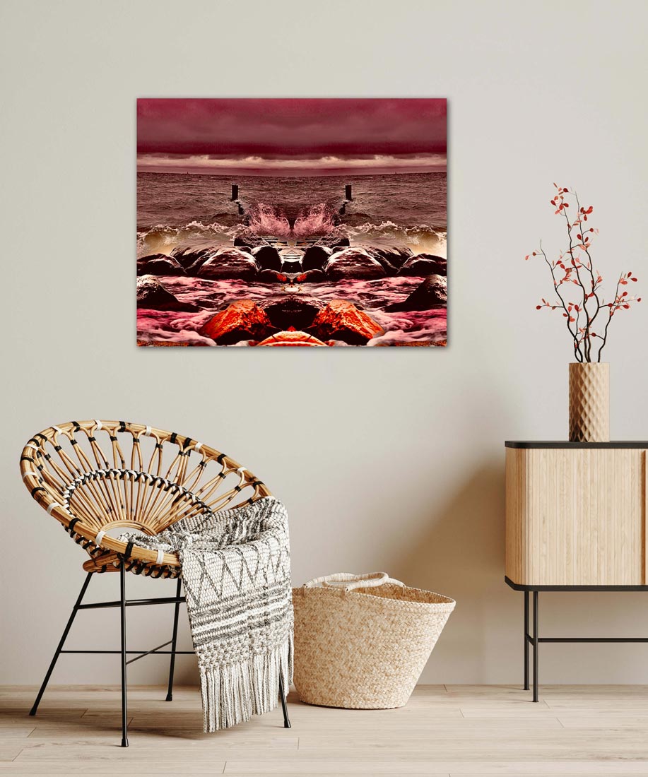 Ostsee in Flammen - Sonnenuntergang Ostsee - Fotografie Kunstdruck, an wand hängend