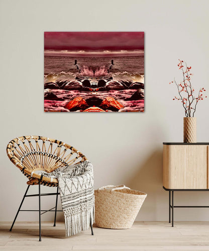 Ostsee in Flammen - Sonnenuntergang Ostsee - Fotografie Kunstdruck, an wand hängend