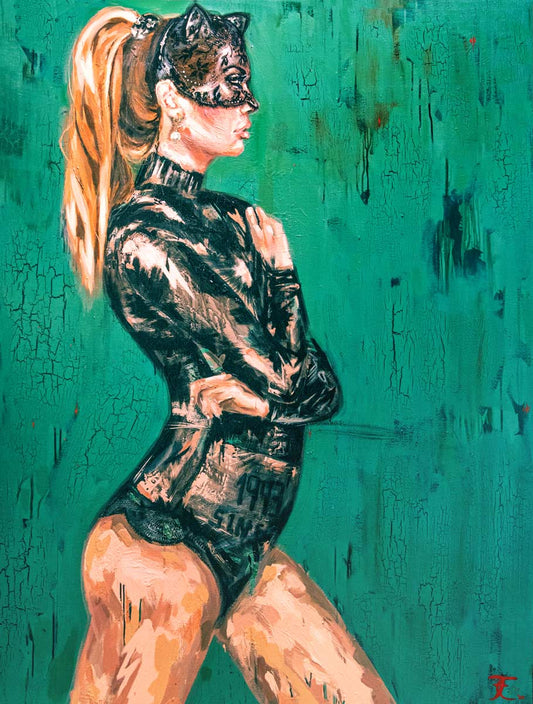 Fineart Print, Frau mit Maske, aileen Clausager - Museumsqualität, verschiedene Abmessungen, Kunst-Direkt.de